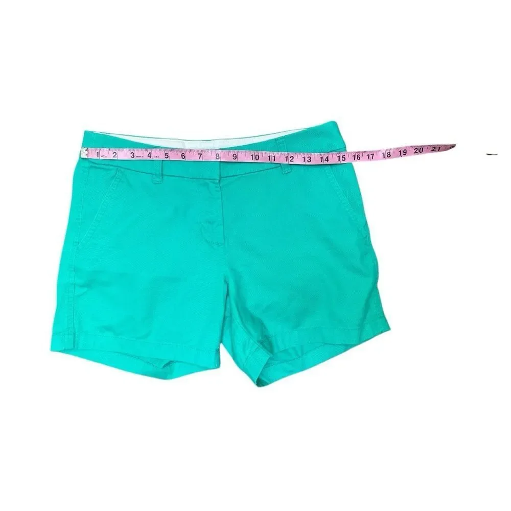 J.Crew Chino Shorts Size 2 Green Mid Rise Summer Casual
